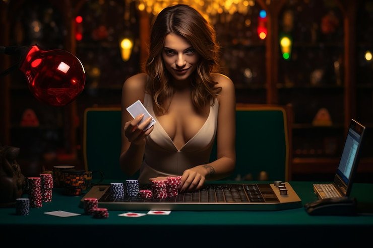 Pengguna membaca tema slot dari ponsel